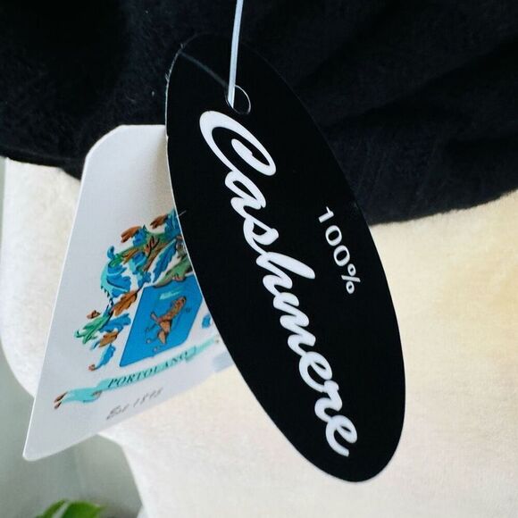 Portolano 100% Cashmere Infinite Neck‎ Warmer Scarf, Luxurious  Black, NWT - Picture 7 of 12